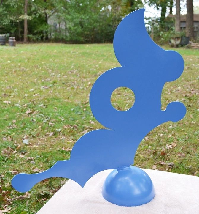 Blue Bird, metal sculpture by Brian Kirk