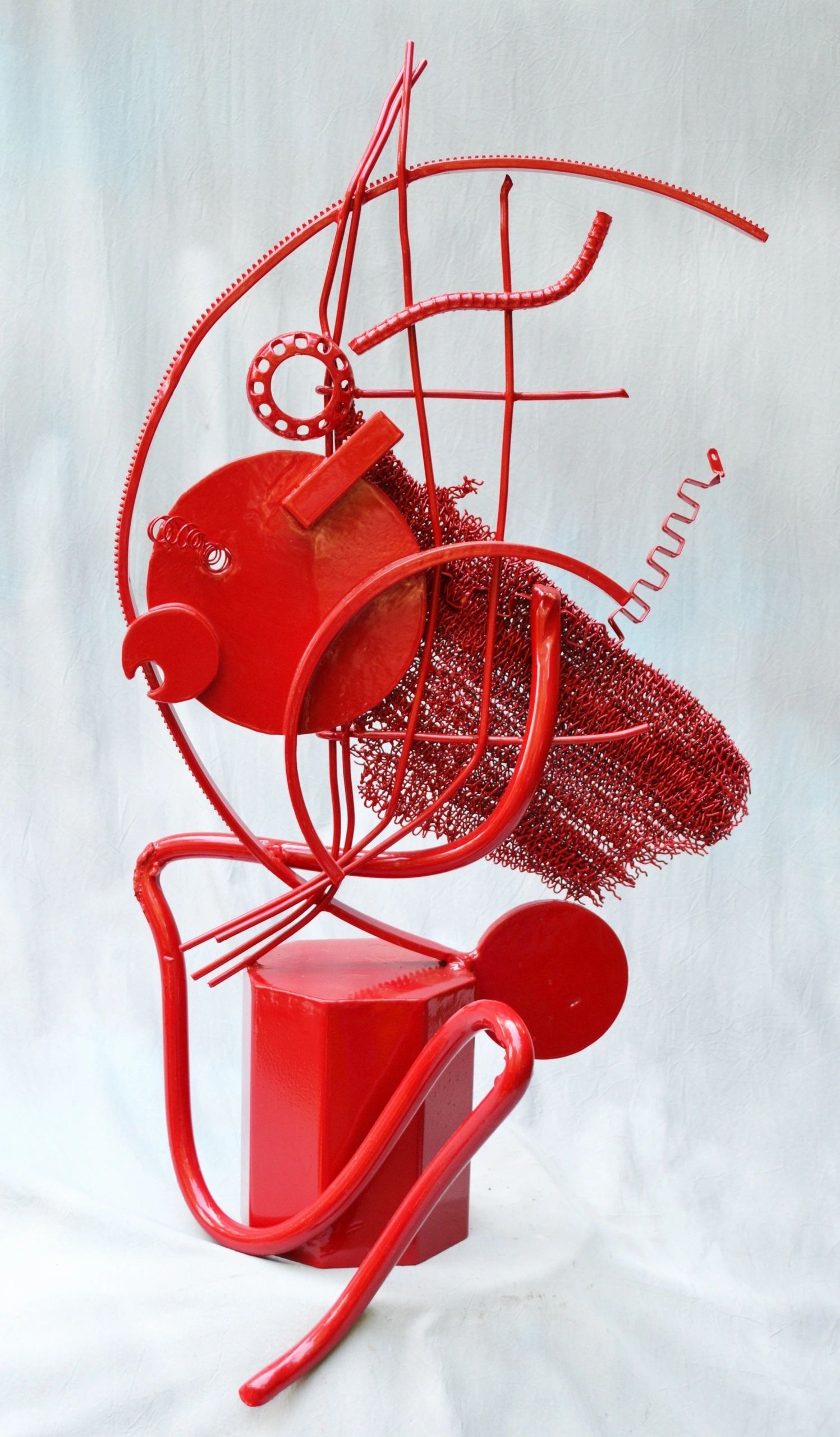 Fisheye, metal sculpture by Brian Kirk