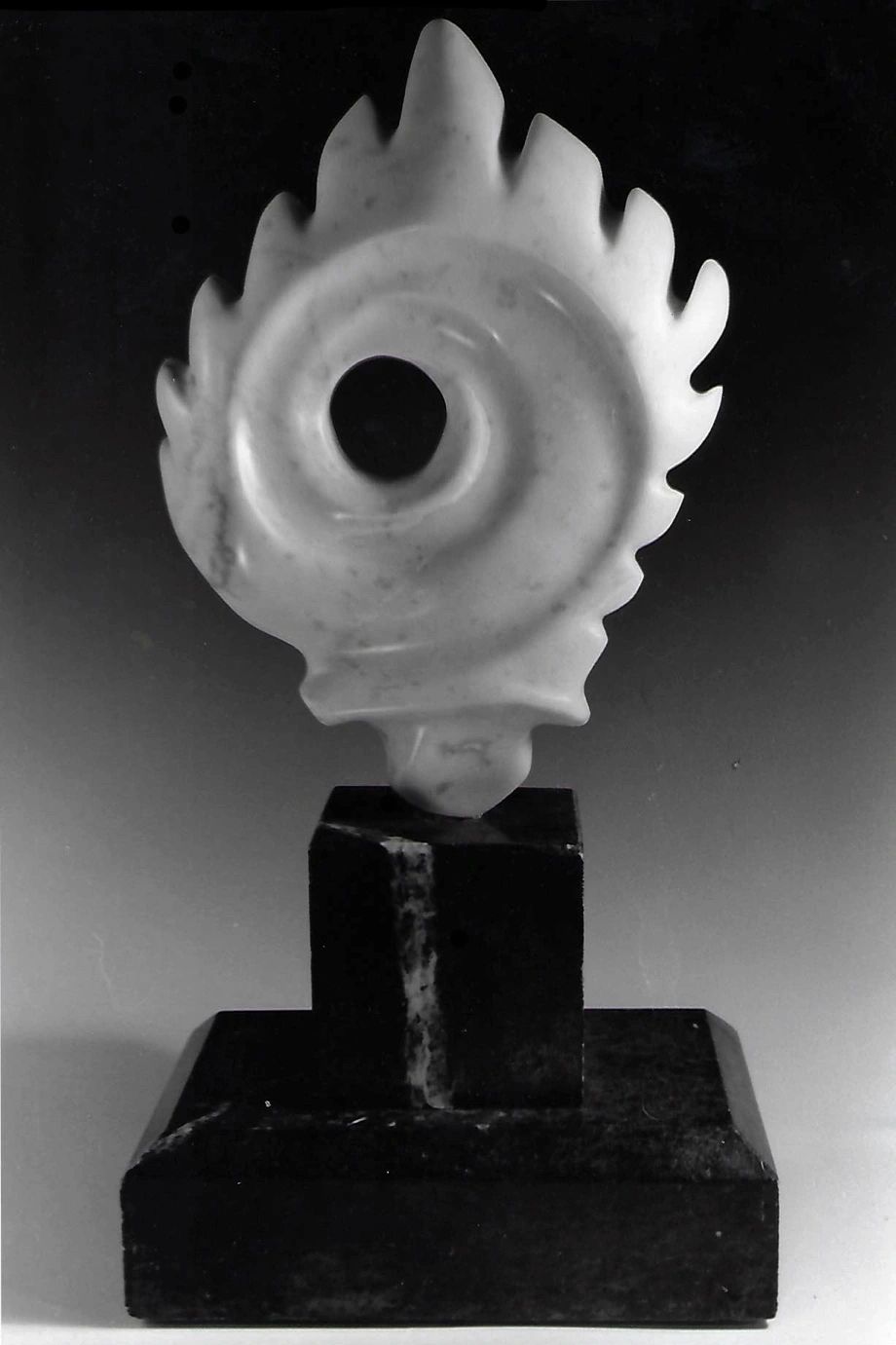 Flame, stone carving by Brian Kirk