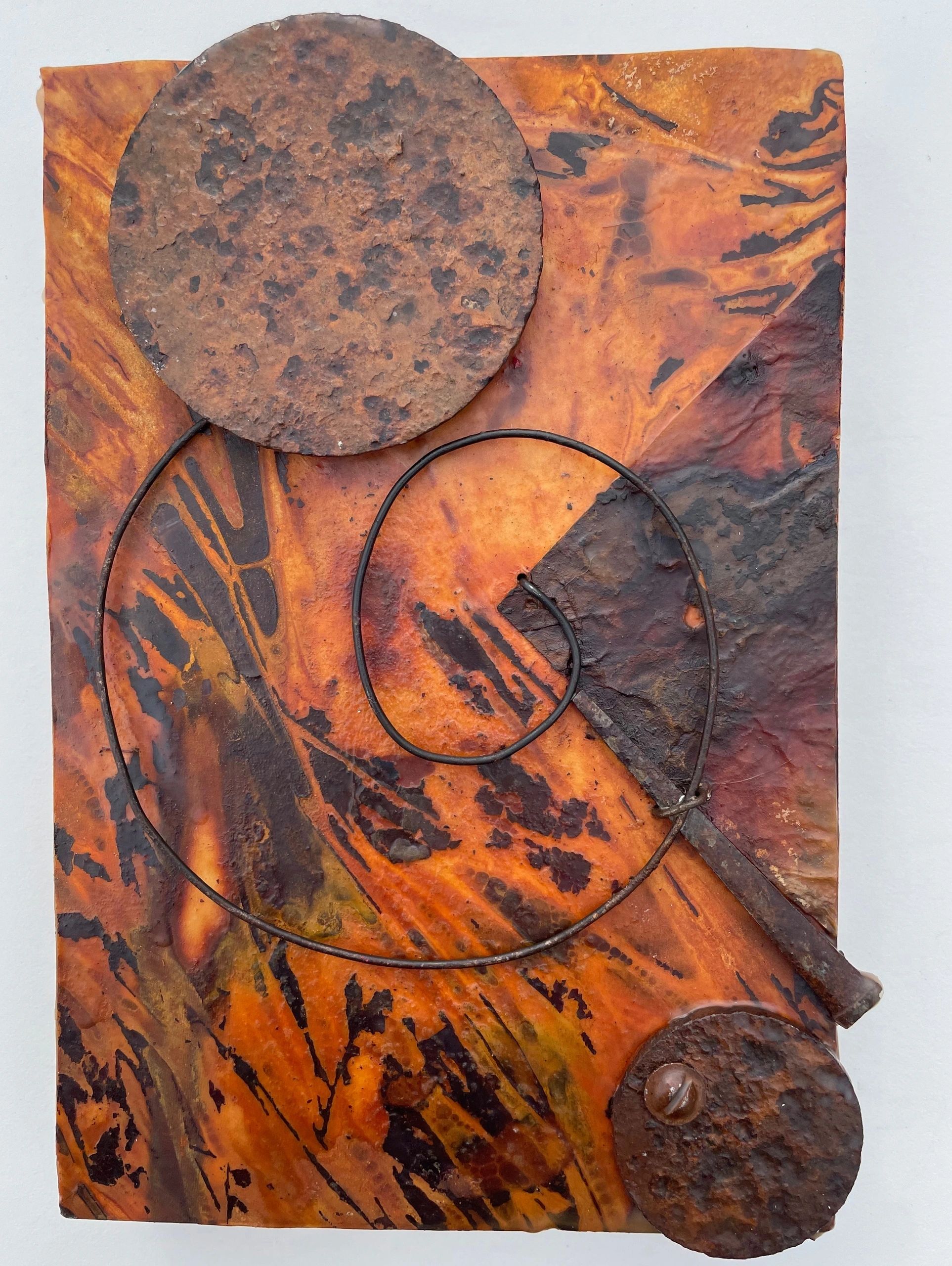 Moons with Triangle, rust artwork by Brian Kirk