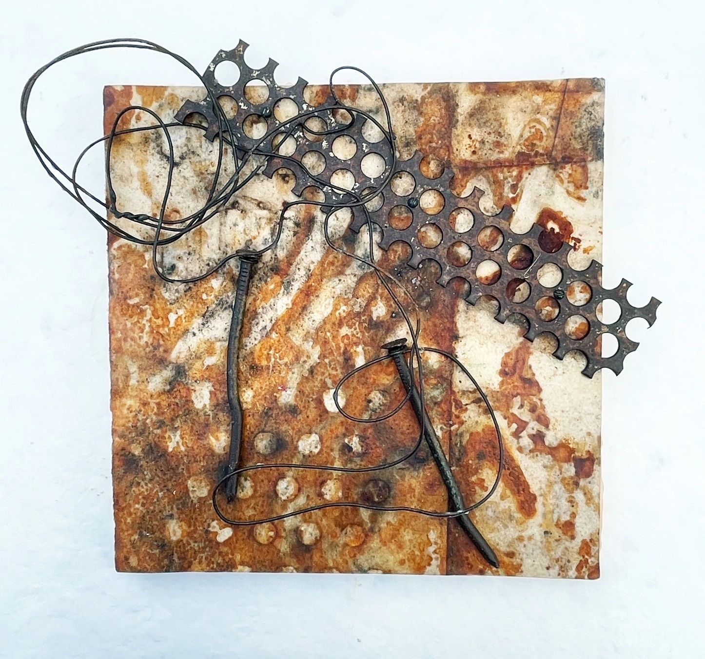 Perforated Diagonal, rust artwork by Brian Kirk