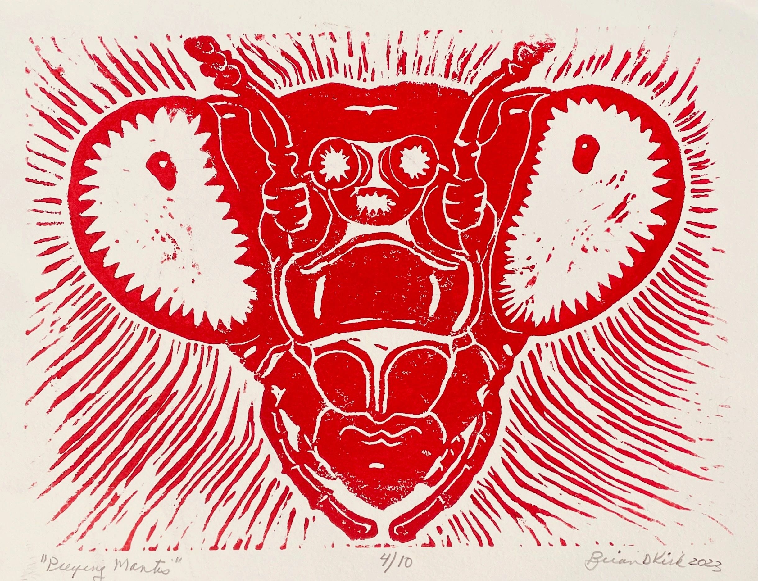 Preying Menace, Red, fine art print by Brian Kirk