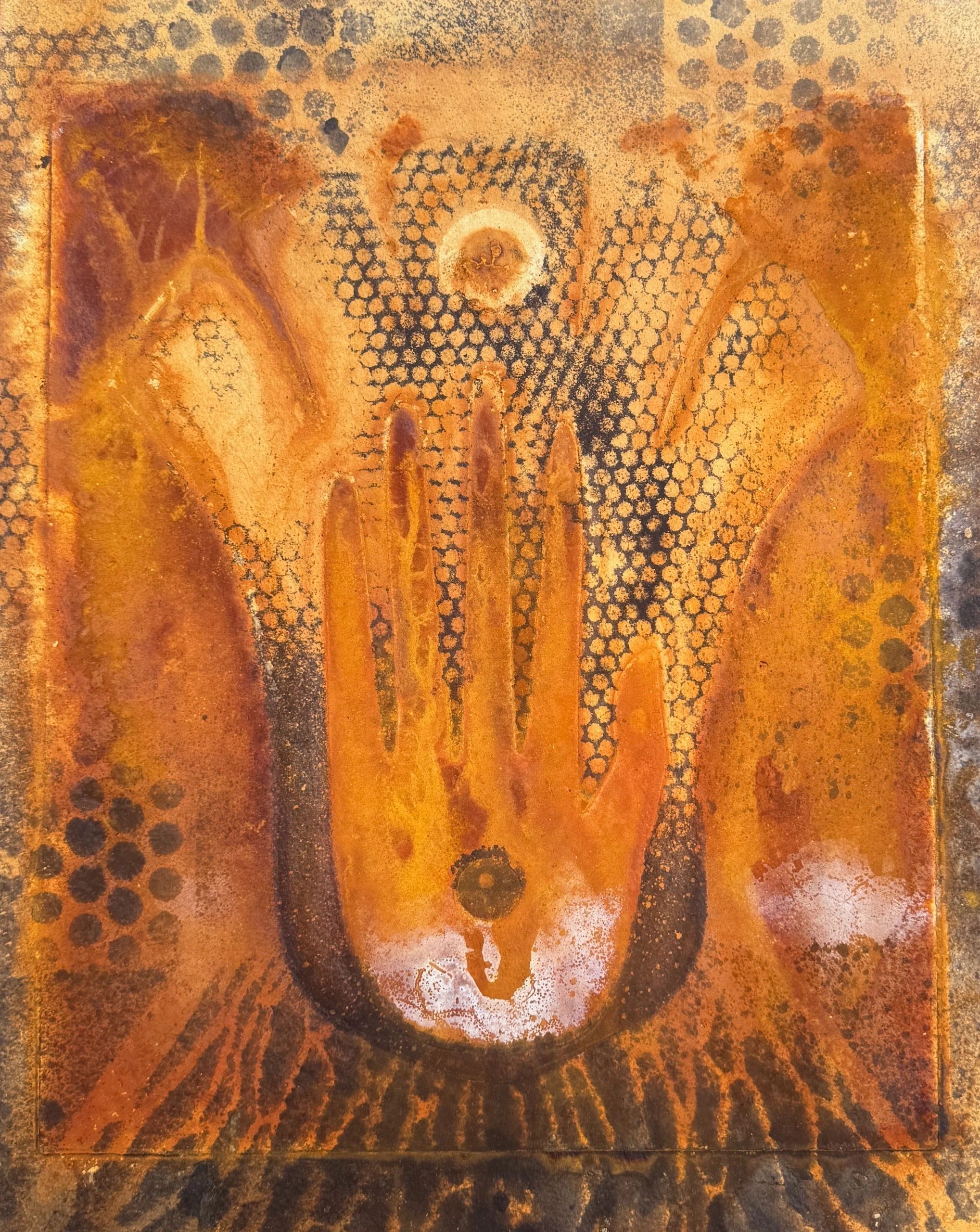 Rising Hand, rust artwork by Brian Kirk