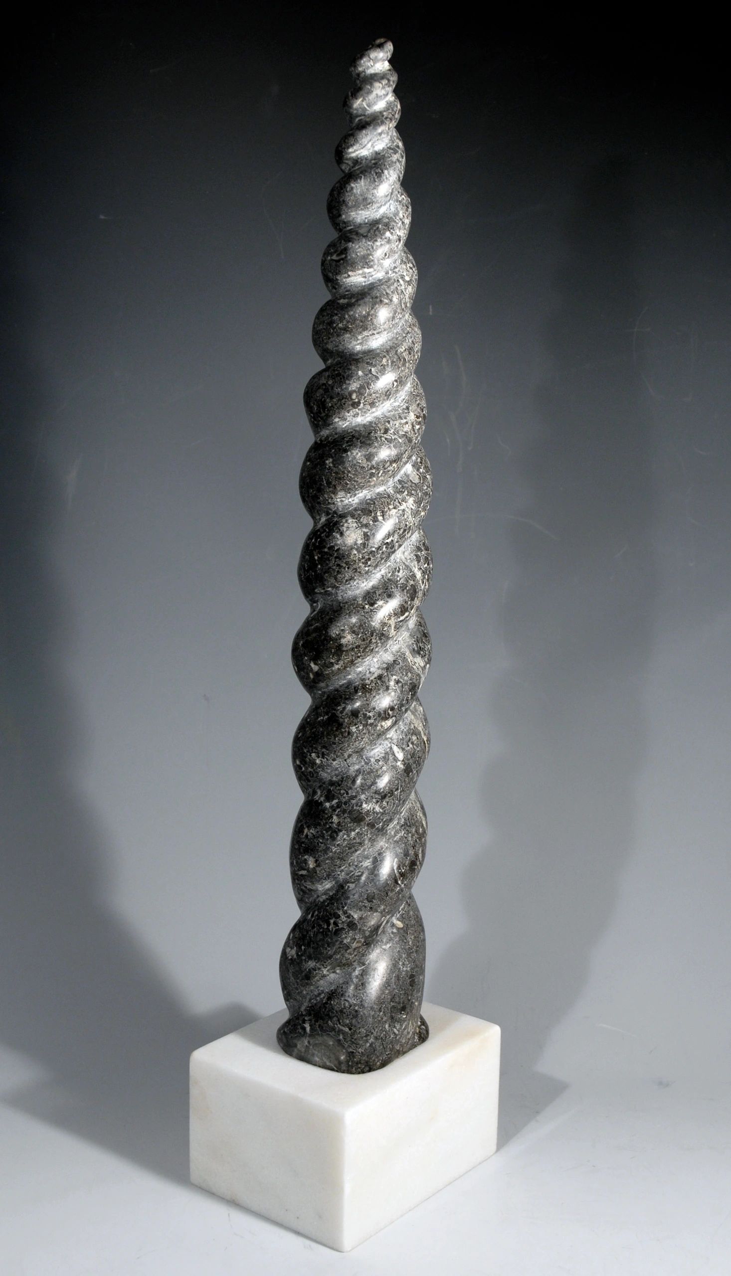 Turritella, stone carving by Brian Kirk